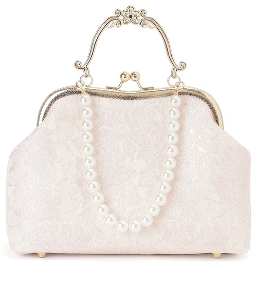 Lace Ladies(レースレディース)の「3WAYレース がま口 パーティー ハンドバッグ(クラッチバッグ・レディース・シルバー/ピンク/アイボリー・FREE)」の3枚目の写真