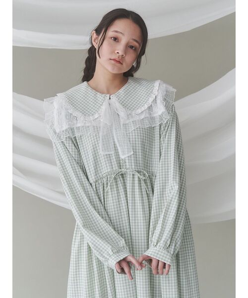 merry jenny（メリージェニー）の「チュールシアーフリルカラー（付け襟・レディース・オフホワイト/ブラック/アイボリー・FREE）」の8枚目の写真