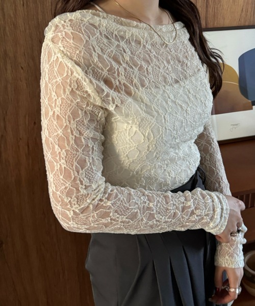 efill(エフィル)の「オフショル レース ブラウス / カットソー 【大人気商品で再販決定♪】(Tシャツ/カットソー・レディース・アイボリー・FREE)」の8枚目の写真