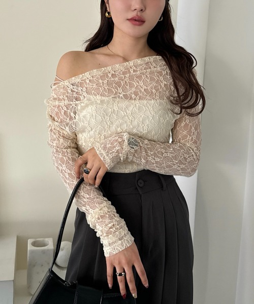 efill(エフィル)の「オフショル レース ブラウス / カットソー 【大人気商品で再販決定♪】(Tシャツ/カットソー・レディース・アイボリー・FREE)」の18枚目の写真