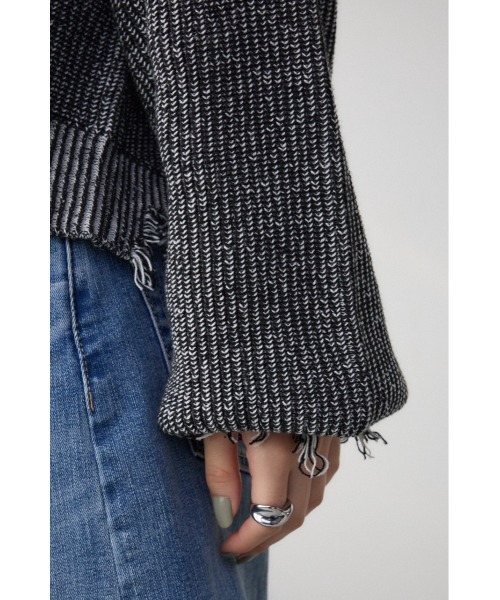 AZUL by moussy(アズールバイマウジー)の「ダメージニットトップス(ニット/セーター・レディース・ブルー系その他/ブラック系その他/ピンク系その他・FREE)」の12枚目の写真