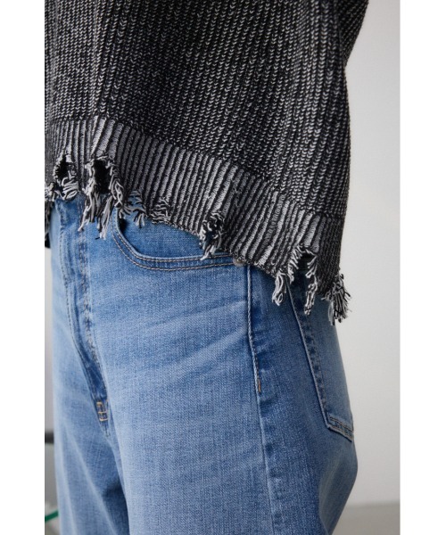 AZUL by moussy(アズールバイマウジー)の「ダメージニットトップス(ニット/セーター・レディース・ブルー系その他/ブラック系その他/ピンク系その他・FREE)」の13枚目の写真
