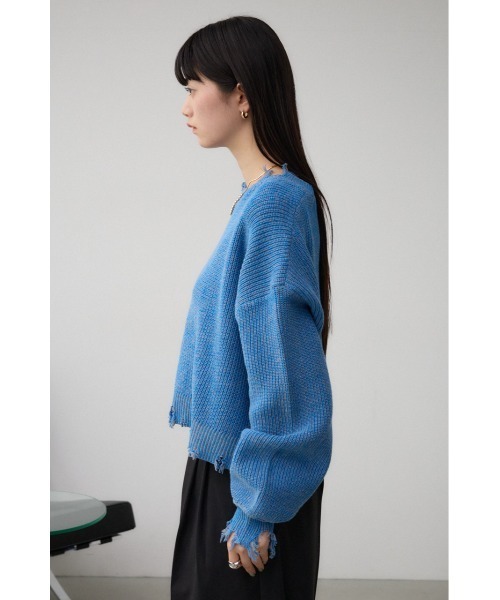 AZUL by moussy(アズールバイマウジー)の「ダメージニットトップス(ニット/セーター・レディース・ブルー系その他/ブラック系その他/ピンク系その他・FREE)」の19枚目の写真