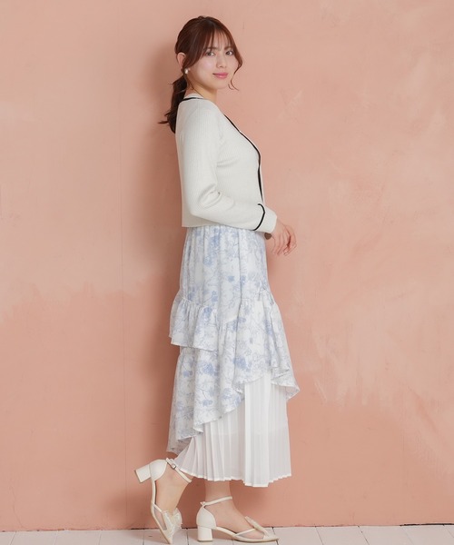 TRUDEA（トルディア）の「アシンメトリーティアードスカート（スカート・レディース・サックスブルー/ブラック/ラベンダー/ピンクベージュ/ライトグレー/ネイビー・MEDIUM）」の12枚目の写真