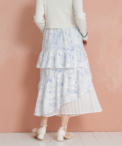 TRUDEA（トルディア）の「アシンメトリーティアードスカート（スカート・レディース・サックスブルー/ブラック/ラベンダー/ピンクベージュ/ライトグレー/ネイビー・MEDIUM）」の10枚目の写真