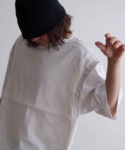 EGO TRIPPING(エゴトリッピング)の「mt9497- TURV ストレッチTシャツ(Tシャツ/カットソー・メンズ・ホワイト/ブラック/チャコール・46/48)」の4枚目の写真