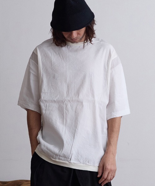 EGO TRIPPING(エゴトリッピング)の「mt9497- TURV ストレッチTシャツ(Tシャツ/カットソー・メンズ・ホワイト/ブラック/チャコール・46/48)」の6枚目の写真