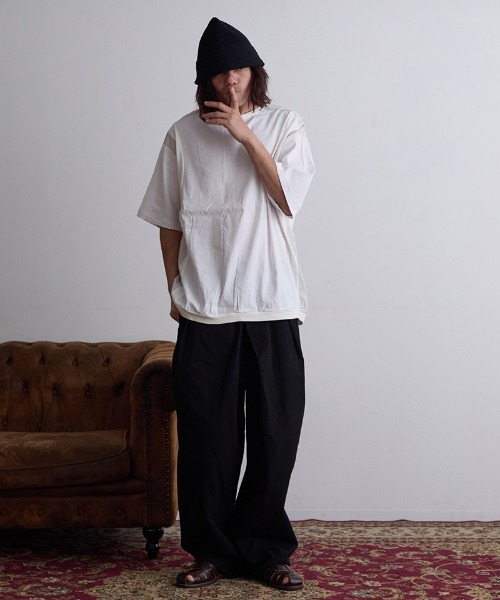 EGO TRIPPING(エゴトリッピング)の「mt9497- TURV ストレッチTシャツ(Tシャツ/カットソー・メンズ・ホワイト/ブラック/チャコール・46/48)」の7枚目の写真