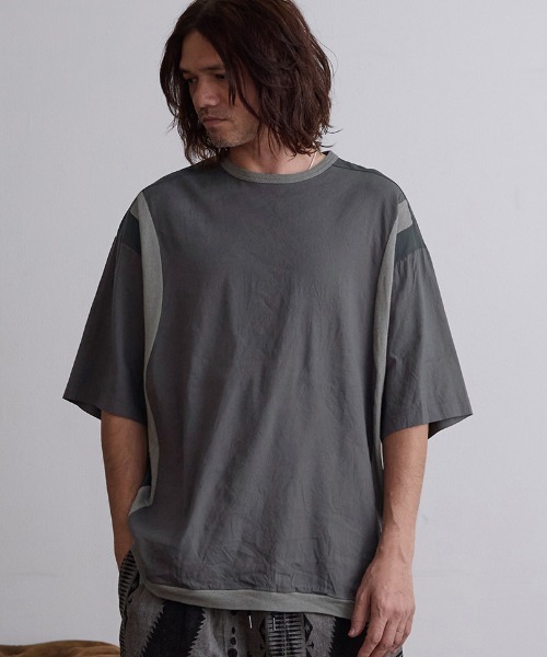 EGO TRIPPING(エゴトリッピング)の「mt9497- TURV ストレッチTシャツ(Tシャツ/カットソー・メンズ・ホワイト/ブラック/チャコール・46/48)」の8枚目の写真