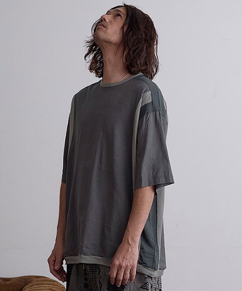 EGO TRIPPING(エゴトリッピング)の「mt9497- TURV ストレッチTシャツ(Tシャツ/カットソー・メンズ・ホワイト/ブラック/チャコール・46/48)」の9枚目の写真