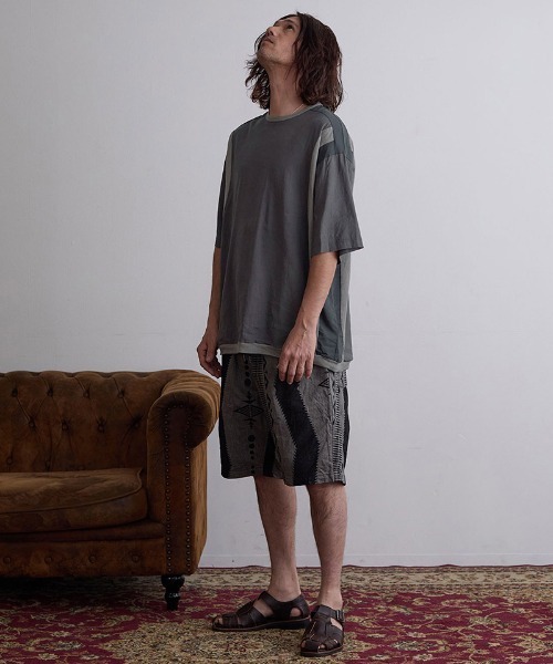 EGO TRIPPING(エゴトリッピング)の「mt9497- TURV ストレッチTシャツ(Tシャツ/カットソー・メンズ・ホワイト/ブラック/チャコール・46/48)」の10枚目の写真