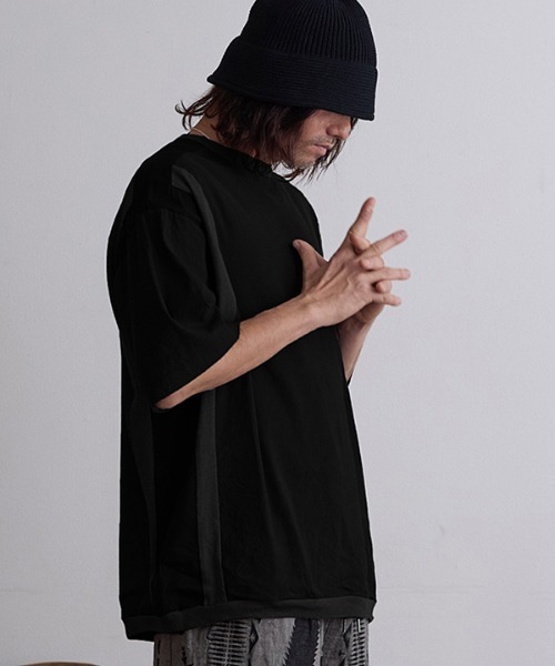 EGO TRIPPING(エゴトリッピング)の「mt9497- TURV ストレッチTシャツ(Tシャツ/カットソー・メンズ・ホワイト/ブラック/チャコール・46/48)」の11枚目の写真