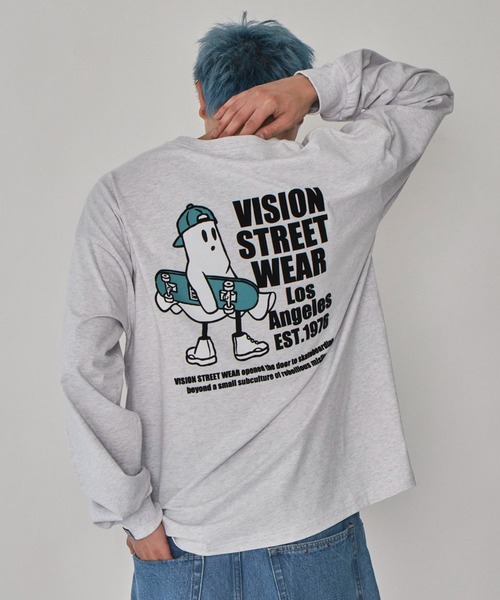 VISION STREET WEAR(ヴィジョンストリートウェア)の「∴WEGO/別注VISIONゴーストスケータープリントロンT(Tシャツ/カットソー・メンズ・アッシュグレー/ホワイト/ブラック・LARGE/MEDIUM)」の3枚目の写真