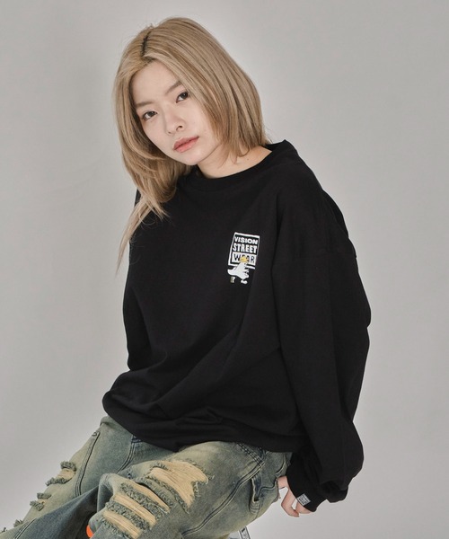 VISION STREET WEAR(ヴィジョンストリートウェア)の「∴WEGO/別注VISIONゴーストスケータープリントロンT(Tシャツ/カットソー・メンズ・アッシュグレー/ホワイト/ブラック・LARGE/MEDIUM)」の2枚目の写真