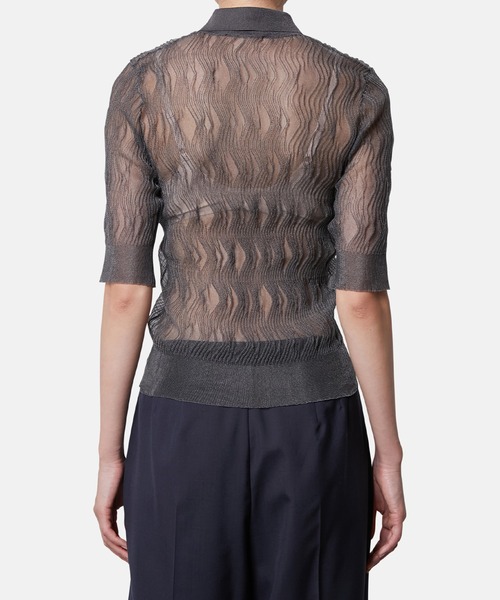 セール】ウェーブパターンニットポロ / Wave Pattern Knit Polo