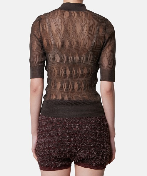 iRENE（アイレネ）の「ウェーブパターンニットポロ / Wave Pattern Knit Polo（ニット/セーター・レディース・ブラウン/グレー/アイボリー・36）」の19枚目の写真