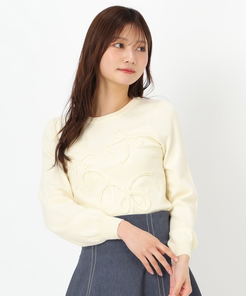 MISCH MASCH(ミッシュマッシュ)の「リボンコード刺繍ニット(ニット/セーター・レディース・イエロー/グリーン/ホワイト・フリ-)」の10枚目の写真
