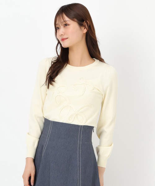 MISCH MASCH(ミッシュマッシュ)の「リボンコード刺繍ニット(ニット/セーター・レディース・イエロー/グリーン/ホワイト・フリ-)」の12枚目の写真