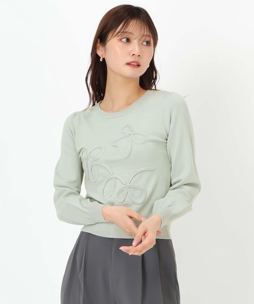 MISCH MASCH(ミッシュマッシュ)の「リボンコード刺繍ニット(ニット/セーター・レディース・イエロー/グリーン/ホワイト・フリ-)」の21枚目の写真