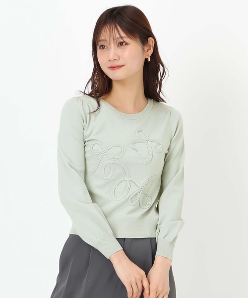 MISCH MASCH(ミッシュマッシュ)の「リボンコード刺繍ニット(ニット/セーター・レディース・イエロー/グリーン/ホワイト・フリ-)」の22枚目の写真