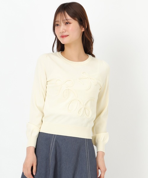 MISCH MASCH(ミッシュマッシュ)の「リボンコード刺繍ニット(ニット/セーター・レディース・イエロー/グリーン/ホワイト・フリ-)」の13枚目の写真