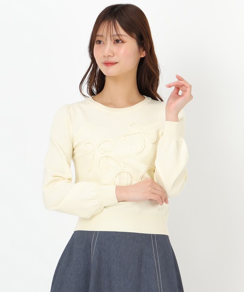 MISCH MASCH(ミッシュマッシュ)の「リボンコード刺繍ニット(ニット/セーター・レディース・イエロー/グリーン/ホワイト・フリ-)」の15枚目の写真