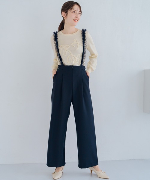 MISCH MASCH(ミッシュマッシュ)の「リボンコード刺繍ニット(ニット/セーター・レディース・イエロー/グリーン/ホワイト・フリ-)」の8枚目の写真