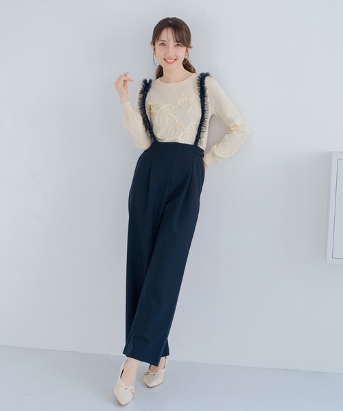 MISCH MASCH(ミッシュマッシュ)の「リボンコード刺繍ニット(ニット/セーター・レディース・イエロー/グリーン/ホワイト・フリ-)」の9枚目の写真
