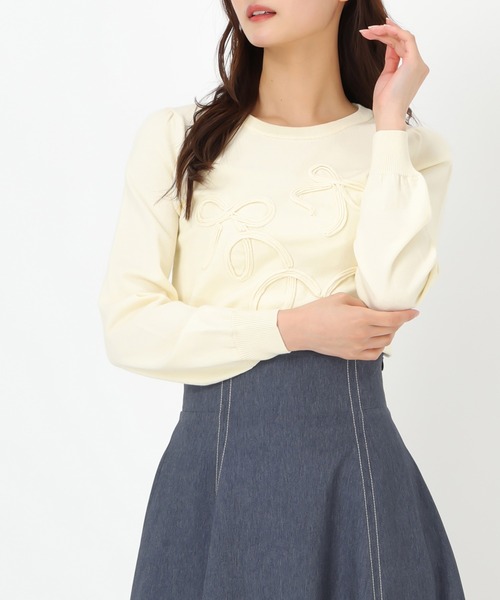 MISCH MASCH(ミッシュマッシュ)の「リボンコード刺繍ニット(ニット/セーター・レディース・イエロー/グリーン/ホワイト・フリ-)」の16枚目の写真
