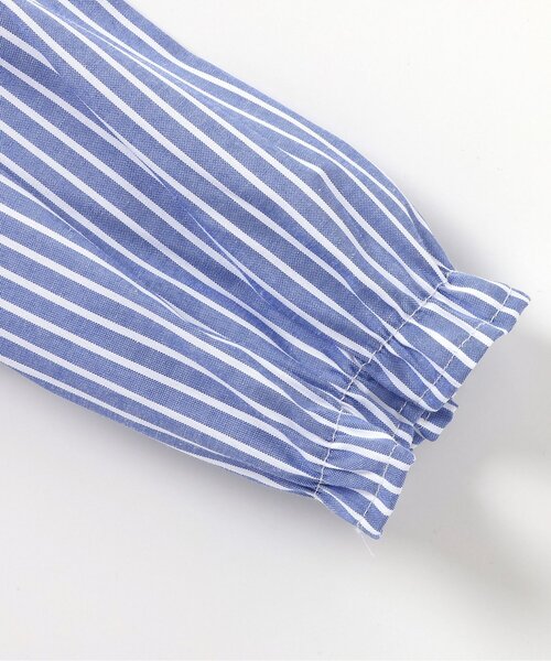 apres les cours（アプレレクール）の「【ジュニア対応】襟刺繍ベストドッキングトップス（シャツ/ブラウス・キッズ・ストライプ/ピンク・80/90/100/110/120/130/140）」の9枚目の写真