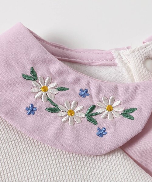 apres les cours（アプレレクール）の「【ジュニア対応】襟刺繍ベストドッキングトップス（シャツ/ブラウス・キッズ・ストライプ/ピンク・80/90/100/110/120/130/140）」の13枚目の写真