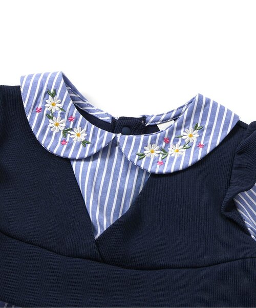 apres les cours（アプレレクール）の「【ジュニア対応】襟刺繍ベストドッキングトップス（シャツ/ブラウス・キッズ・ストライプ/ピンク・80/90/100/110/120/130/140）」の14枚目の写真