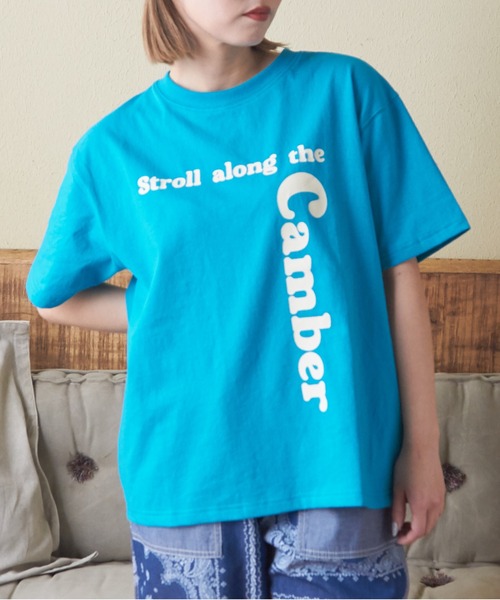 CUBE SUGAR(キューブシュガー)の「21/-OE天竺ハードウォッシュロゴプリントTシャツ(Tシャツ/カットソー・レディース・マルチ/ブラック/オレンジ/ナチュラル/ブルー・M)」の4枚目の写真