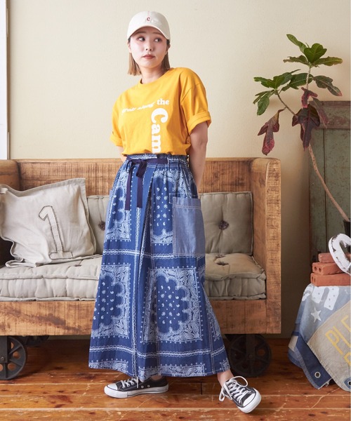 CUBE SUGAR(キューブシュガー)の「21/-OE天竺ハードウォッシュロゴプリントTシャツ(Tシャツ/カットソー・レディース・マルチ/ブラック/オレンジ/ナチュラル/ブルー・M)」の19枚目の写真