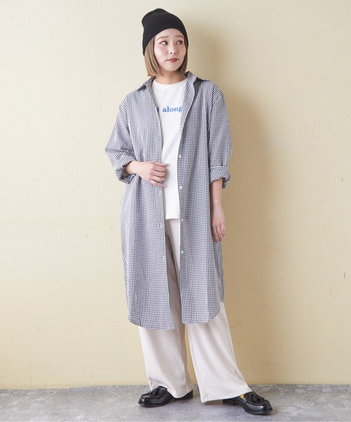 CUBE SUGAR(キューブシュガー)の「21/-OE天竺ハードウォッシュロゴプリントTシャツ(Tシャツ/カットソー・レディース・マルチ/ブラック/オレンジ/ナチュラル/ブルー・M)」の8枚目の写真