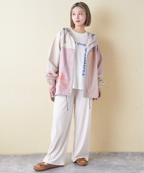 CUBE SUGAR(キューブシュガー)の「21/-OE天竺ハードウォッシュロゴプリントTシャツ(Tシャツ/カットソー・レディース・マルチ/ブラック/オレンジ/ナチュラル/ブルー・M)」の6枚目の写真