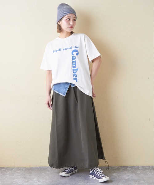 CUBE SUGAR(キューブシュガー)の「21/-OE天竺ハードウォッシュロゴプリントTシャツ(Tシャツ/カットソー・レディース・マルチ/ブラック/オレンジ/ナチュラル/ブルー・M)」の11枚目の写真