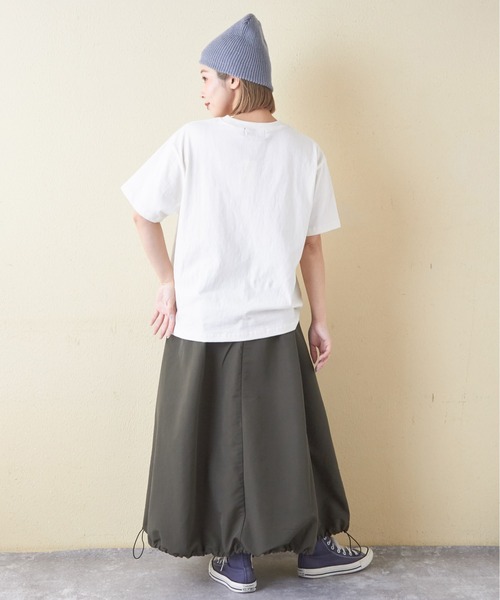 CUBE SUGAR(キューブシュガー)の「21/-OE天竺ハードウォッシュロゴプリントTシャツ(Tシャツ/カットソー・レディース・マルチ/ブラック/オレンジ/ナチュラル/ブルー・M)」の13枚目の写真