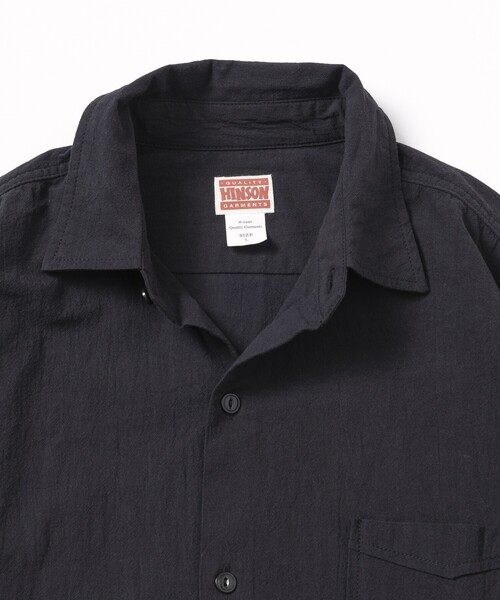 HINSON（ヒンソン）の「HINSON/ヒンソン レギュラーカラー ロングスリーブシャツ/シワ加工/リラックスフィット（シャツ/ブラウス・メンズ・ブラック/オフホワイト・MEDIUM/LARGE）」の5枚目の写真