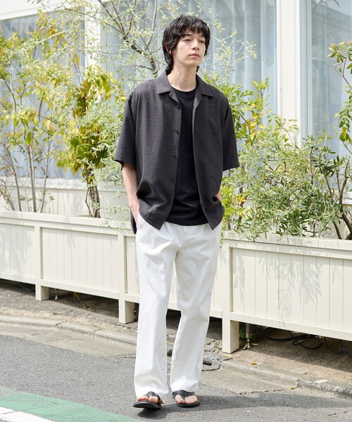 セール】リネンライクオープンカラーシャツ（シャツ/ブラウス）｜coen