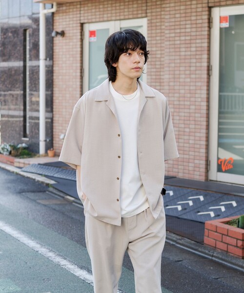 coen（コーエン）の「リネンライクオープンカラーシャツ（シャツ/ブラウス・メンズ・ダークグレー/ナチュラル/ブラウン/コバルトブルー・L/M/S/XL）」の7枚目の写真