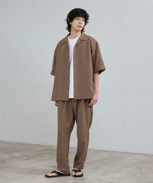 coen（コーエン）の「リネンライクオープンカラーシャツ（シャツ/ブラウス・メンズ・ダークグレー/ナチュラル/ブラウン/コバルトブルー・L/M/S/XL）」の9枚目の写真