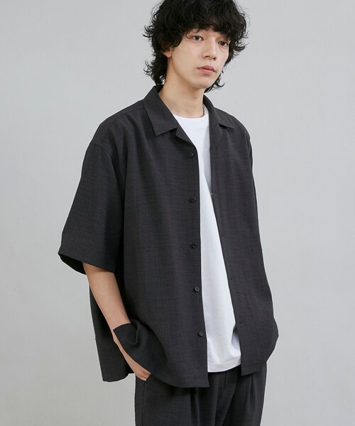 coen（コーエン）の「リネンライクオープンカラーシャツ（シャツ/ブラウス・メンズ・ダークグレー/ナチュラル/ブラウン/コバルトブルー・L/M/S/XL）」の12枚目の写真