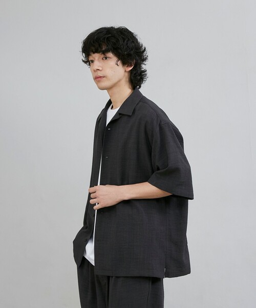 coen（コーエン）の「リネンライクオープンカラーシャツ（シャツ/ブラウス・メンズ・ダークグレー/ナチュラル/ブラウン/コバルトブルー・L/M/S/XL）」の13枚目の写真