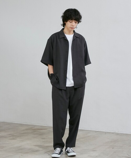 coen（コーエン）の「リネンライクオープンカラーシャツ（シャツ/ブラウス・メンズ・ダークグレー/ナチュラル/ブラウン/コバルトブルー・L/M/S/XL）」の16枚目の写真