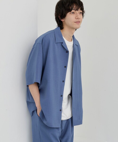 coen（コーエン）の「リネンライクオープンカラーシャツ（シャツ/ブラウス・メンズ・ダークグレー/ナチュラル/ブラウン/コバルトブルー・L/M/S/XL）」の21枚目の写真