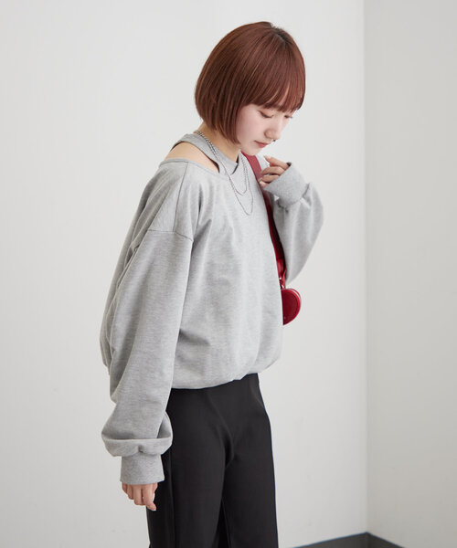 mline（エムライン）の「[mline]マルチビッグスウェット（Tシャツ/カットソー・レディース・グレー/チャコールグレー/イエロー・FREE）」の15枚目の写真