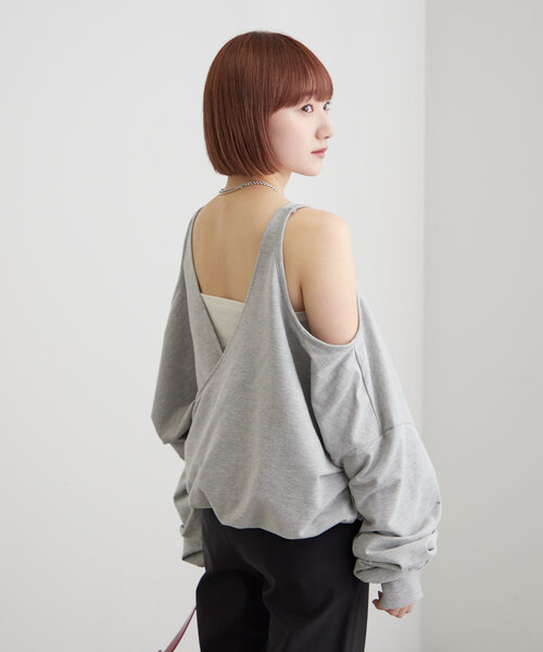 mline（エムライン）の「[mline]マルチビッグスウェット（Tシャツ/カットソー・レディース・グレー/チャコールグレー/イエロー・FREE）」の18枚目の写真