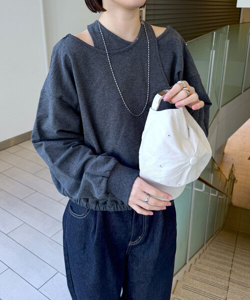 mline（エムライン）の「[mline]マルチビッグスウェット（Tシャツ/カットソー・レディース・グレー/チャコールグレー/イエロー・FREE）」の20枚目の写真