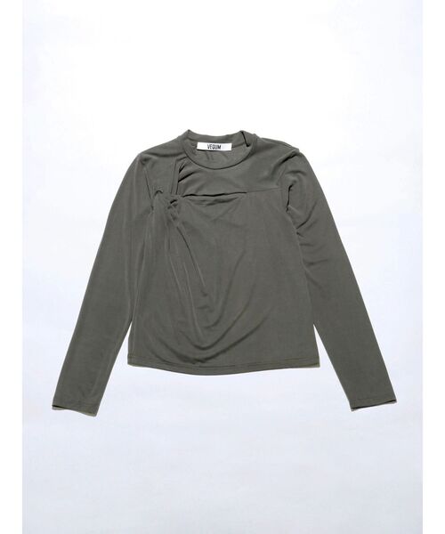 VEQUM(VEQUM)の「【VEQUM】TWIST CUTTING TOPS(Tシャツ/カットソー・レディース・ブラック/ホワイト・FREE)」の3枚目の写真